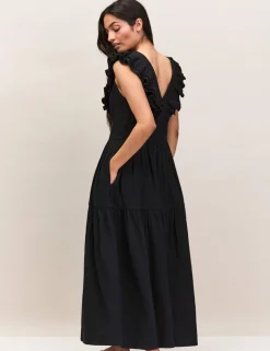 Pure Cotton Midaxi Tiered Dress