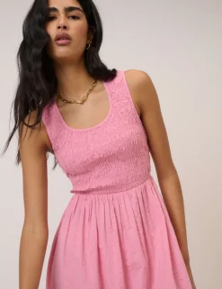 Pure Cotton Midaxi Waisted Dress
