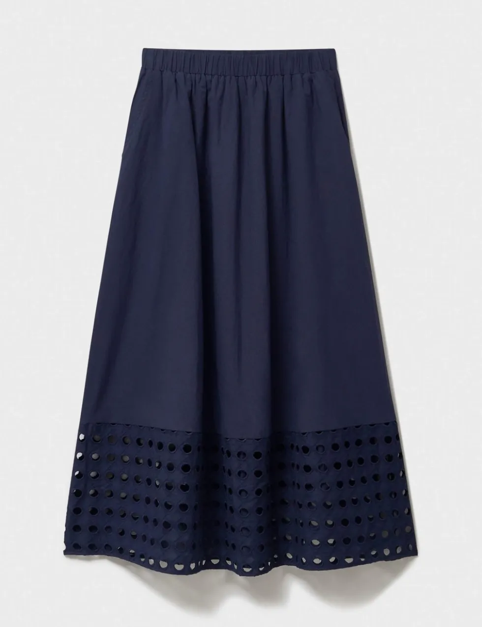 Pure Cotton Midi A-Line Skirt