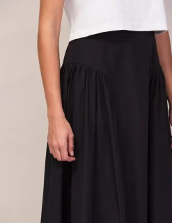 Pure Cotton Midi A-Line Skirt