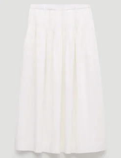 Pure Cotton Midi A-Line Skirt
