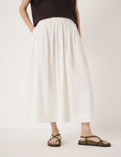 Pure Cotton Midi A-Line Skirt