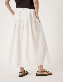 Pure Cotton Midi A-Line Skirt
