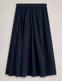 Pure Cotton Midi A-Line Skirt