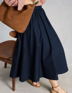 Pure Cotton Midi A-Line Skirt