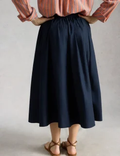 Pure Cotton Midi A-Line Skirt