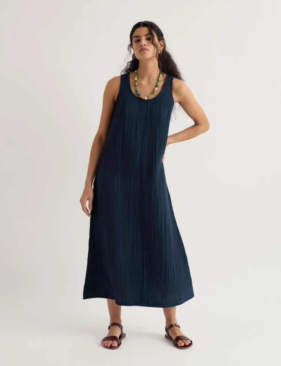 Pure Cotton Midi Shift Dress