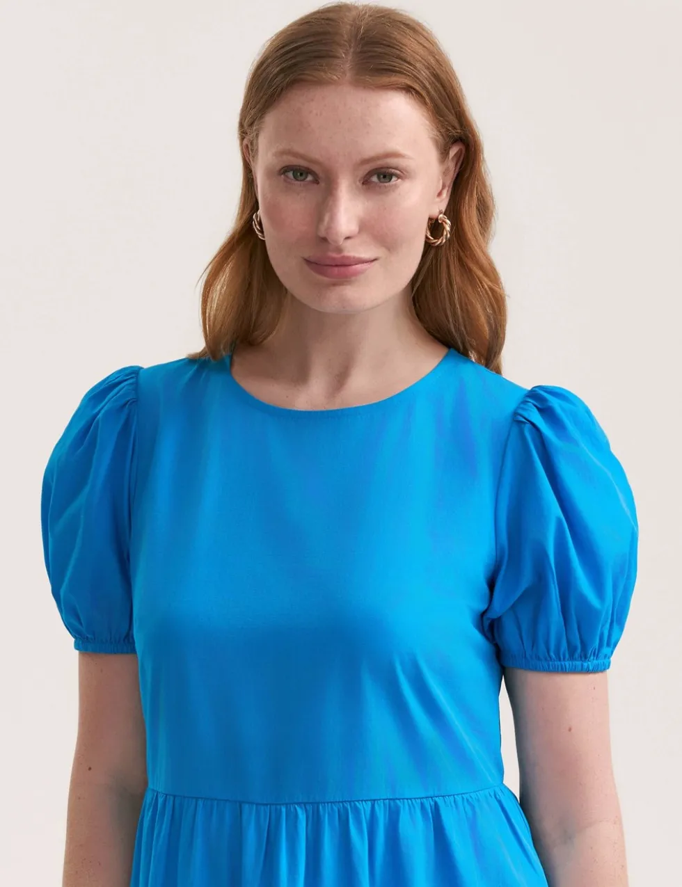 Pure Cotton Midi Tiered Dress