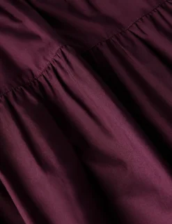 Pure Cotton Midi Tiered Skirt