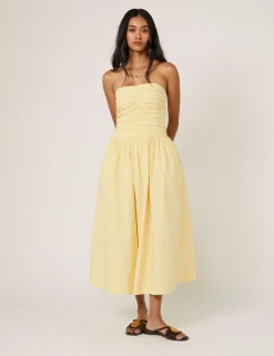 Pure Cotton Midi Waisted Dress