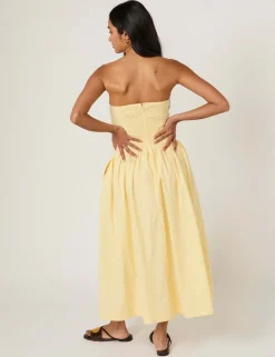 Pure Cotton Midi Waisted Dress