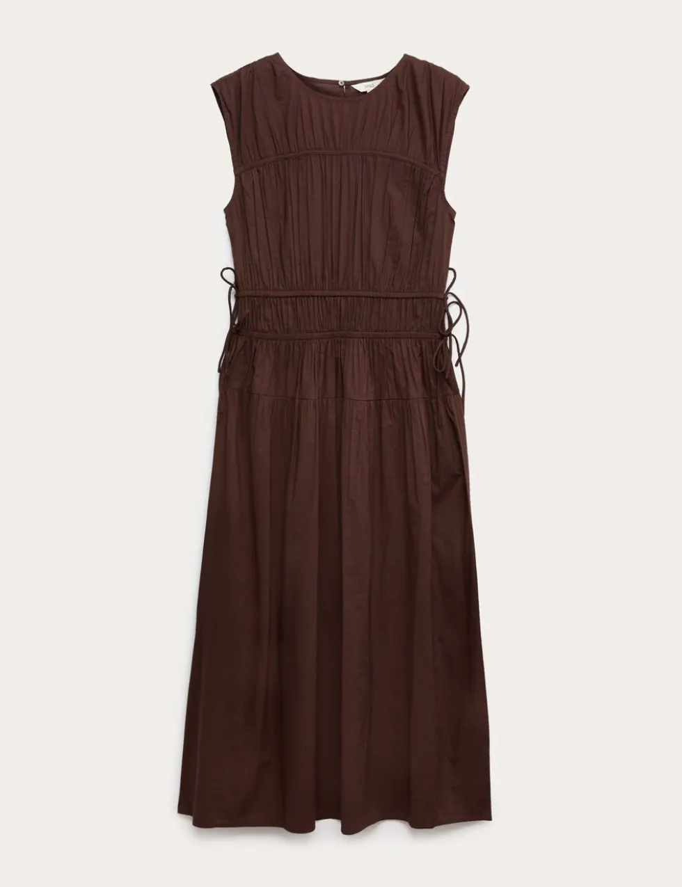 Pure Cotton Midi Waisted Dress