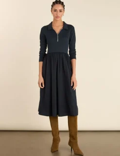 Pure Cotton Midi Waisted Dress
