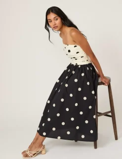 Pure Cotton Midi Waisted Dress