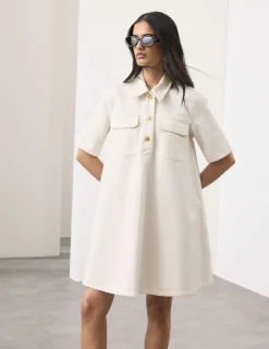 Pure Cotton Mini Shirt Dress