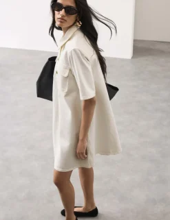 Pure Cotton Mini Shirt Dress