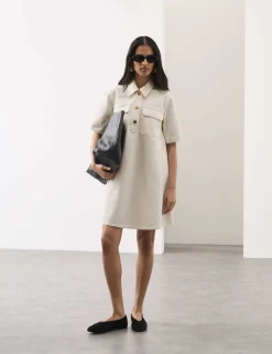 Pure Cotton Mini Shirt Dress