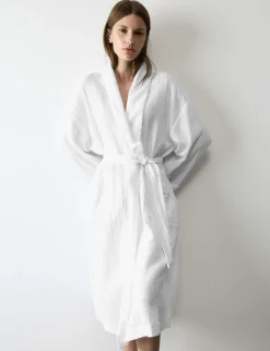 Pure Cotton Muslin Dressing Gown