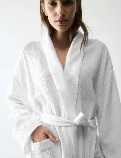 Pure Cotton Muslin Dressing Gown