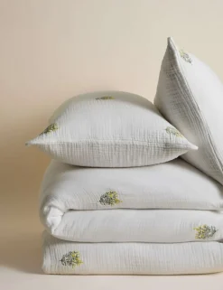 Pure Cotton Muslin Floral Sprig Bedding Set