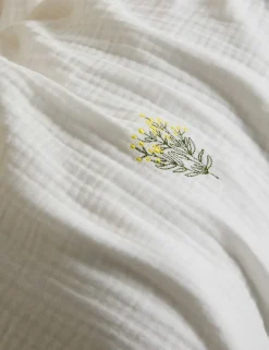 Pure Cotton Muslin Floral Sprig Bedding Set