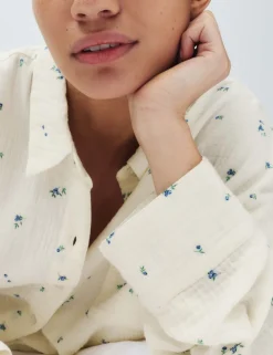 Pure Cotton Muslin Printed Pyjama Top