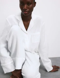 Pure Cotton Muslin Revere Pyjama Set