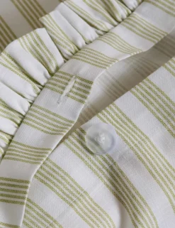 Pure Cotton Narrow Stripe Ruffle Bedding Set