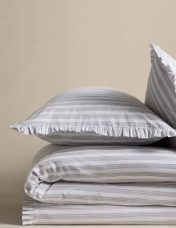 Pure Cotton Narrow Stripe Ruffle Bedding Set