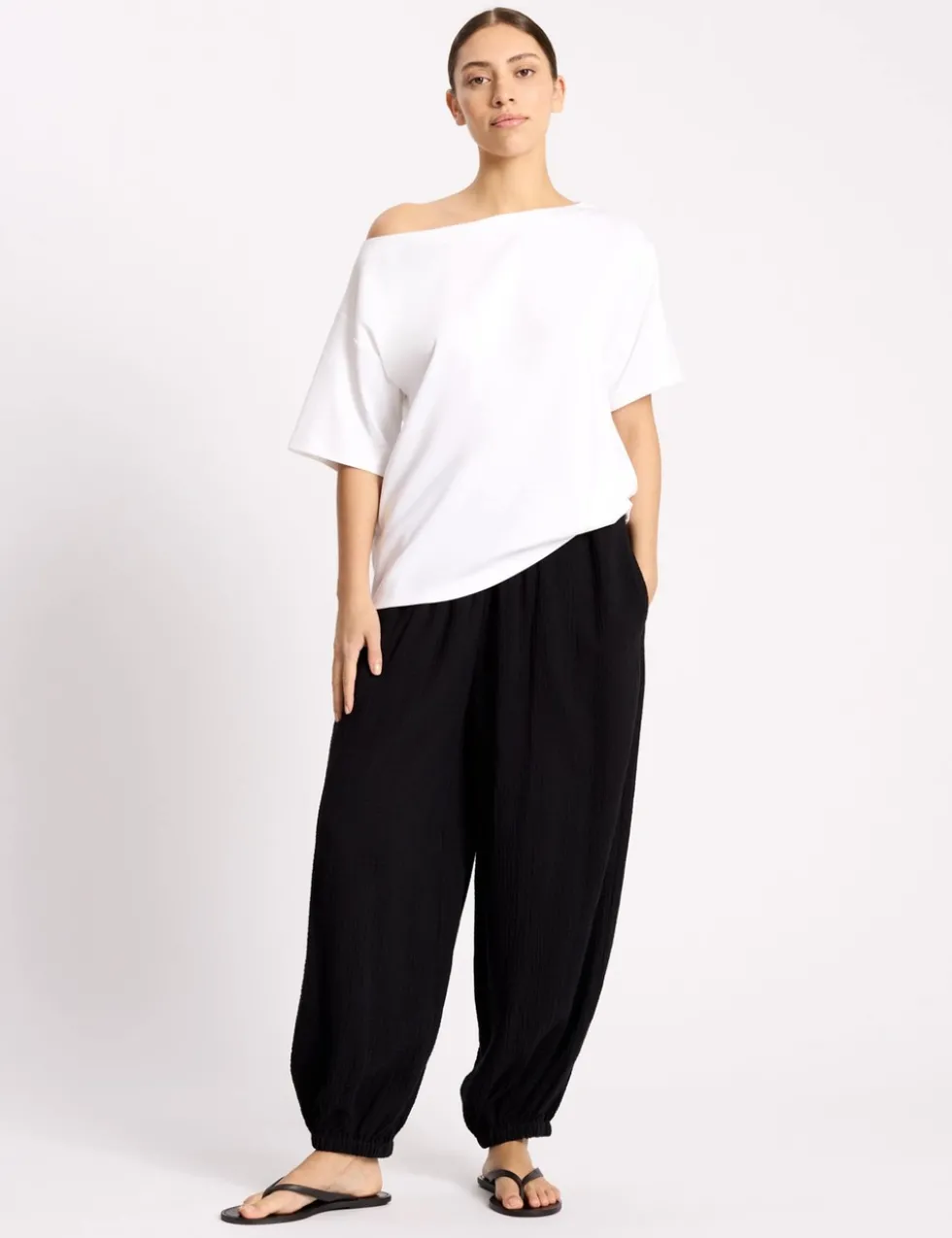 Pure Cotton Off The Shoulder T-Shirt