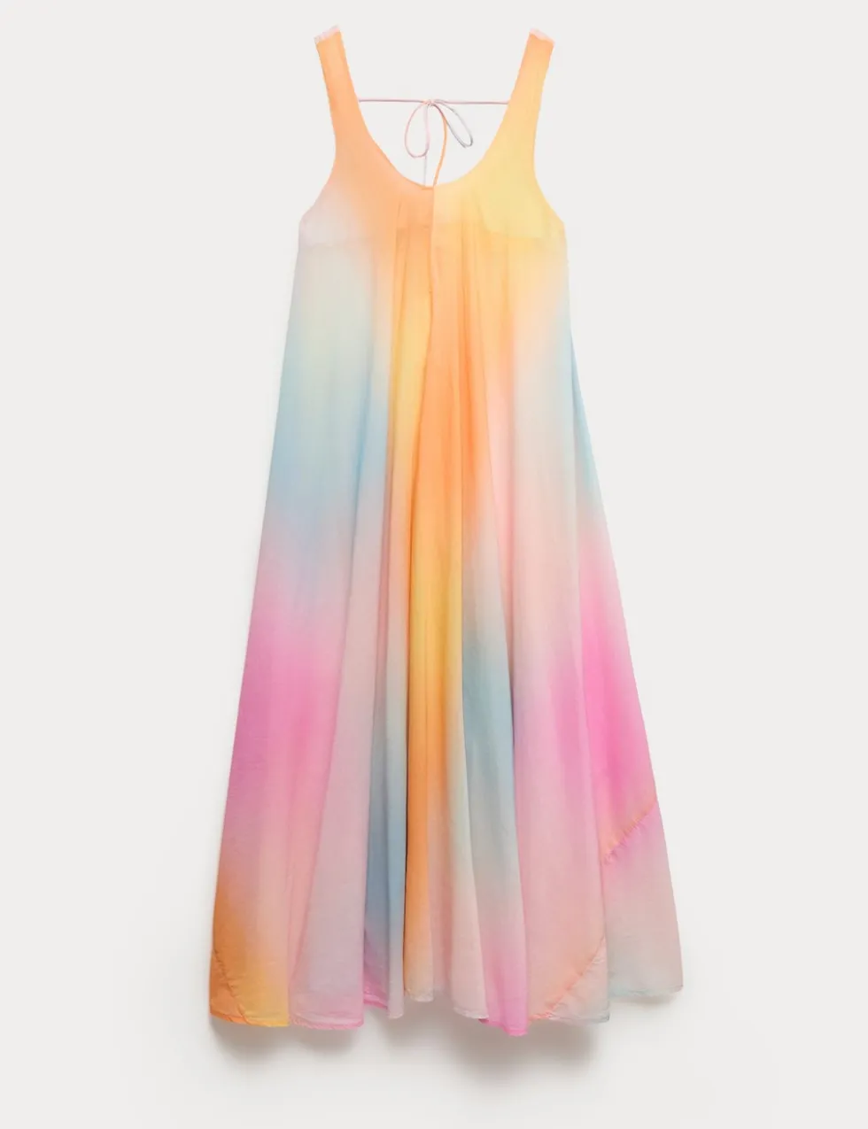 Pure Cotton Ombre Scoop Neck Volume Dress