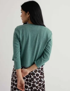 Pure Cotton Open Front Cardigan