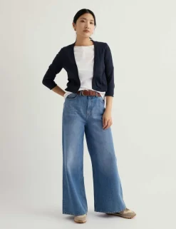 Pure Cotton Open Front Cardigan