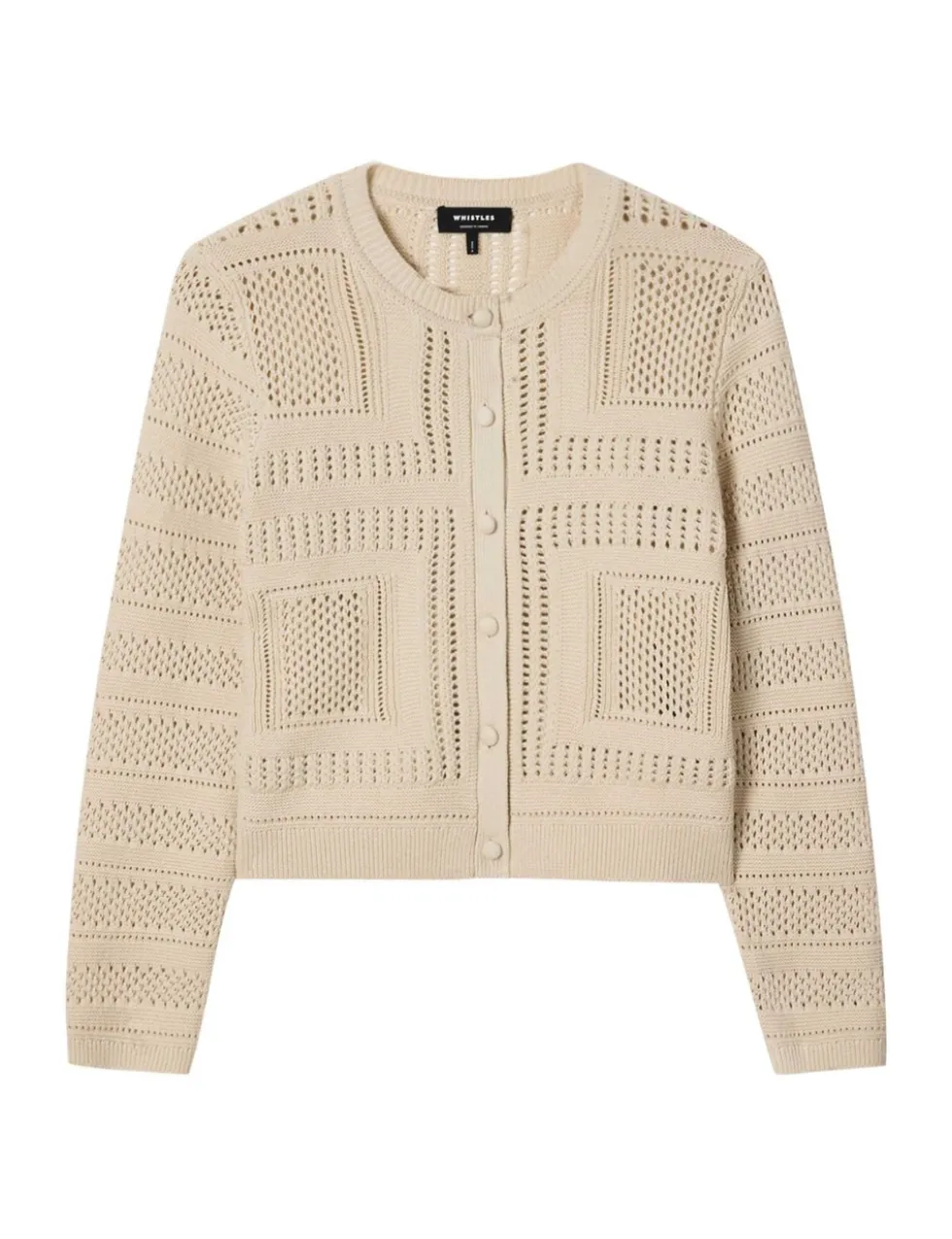 Pure Cotton Open Knit Button Front Cardigan