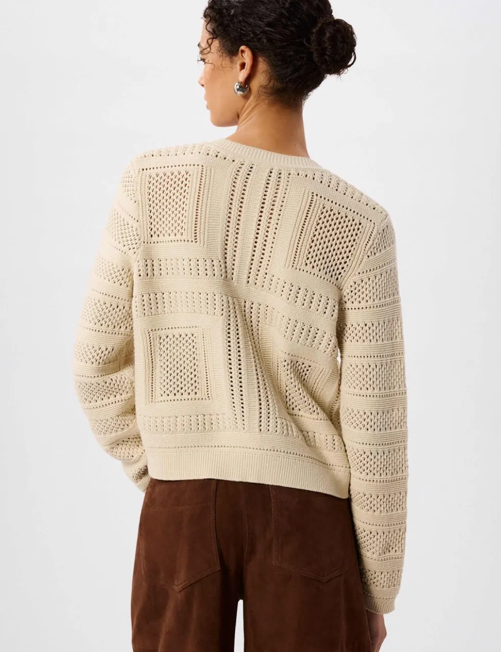 Pure Cotton Open Knit Button Front Cardigan