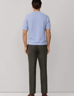 Pure Cotton Open Neck Knitted Polo Shirt
