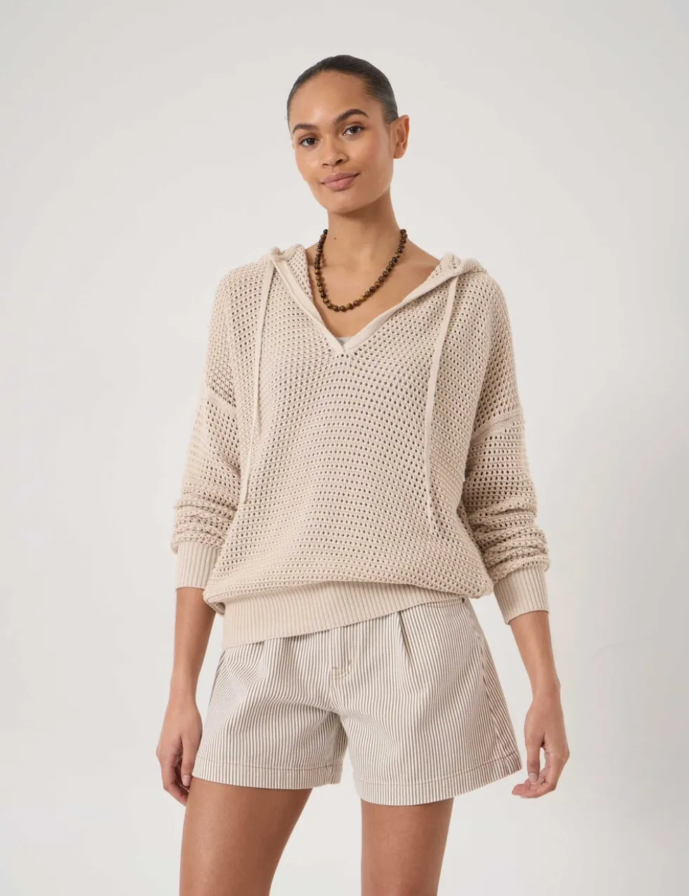 Pure Cotton Openstitch V-Neck Hoodie
