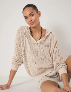 Pure Cotton Openstitch V-Neck Hoodie