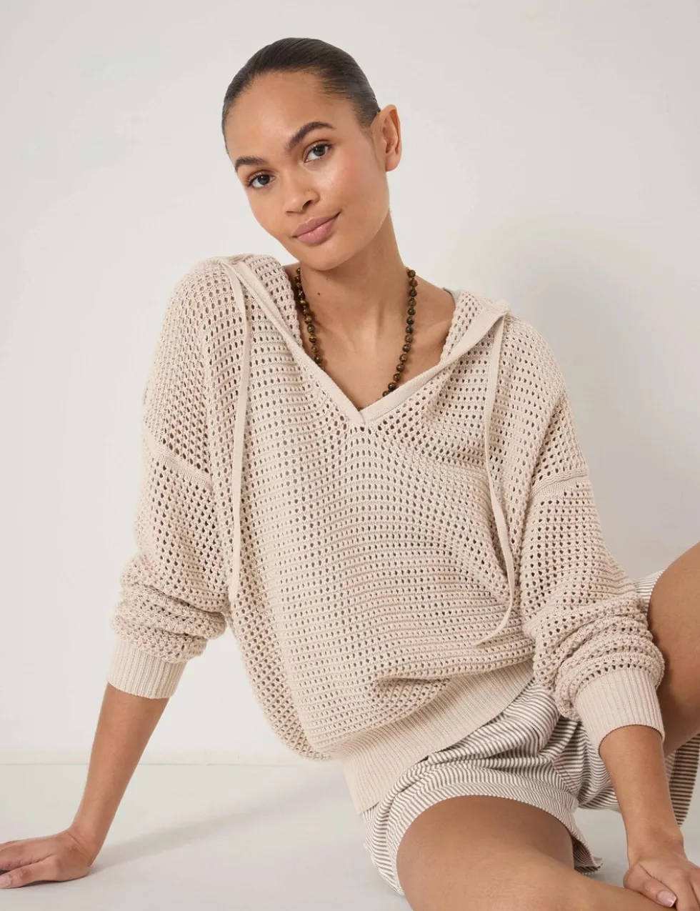Pure Cotton Openstitch V-Neck Hoodie