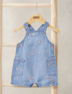 Pure Cotton Patterned Dungarees (0-3 Years)