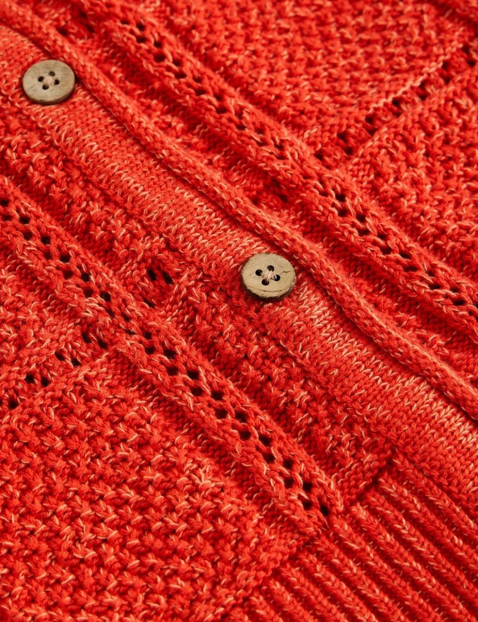 Pure Cotton Patterned Knitted Waistcoat