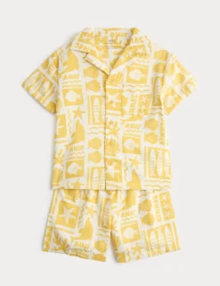 Pure Cotton Patterned Pyjamas (1-8 Yrs)
