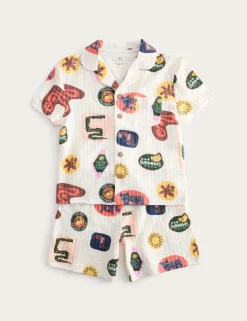 Pure Cotton Patterned Short Pyjamas (1-8 Yrs)