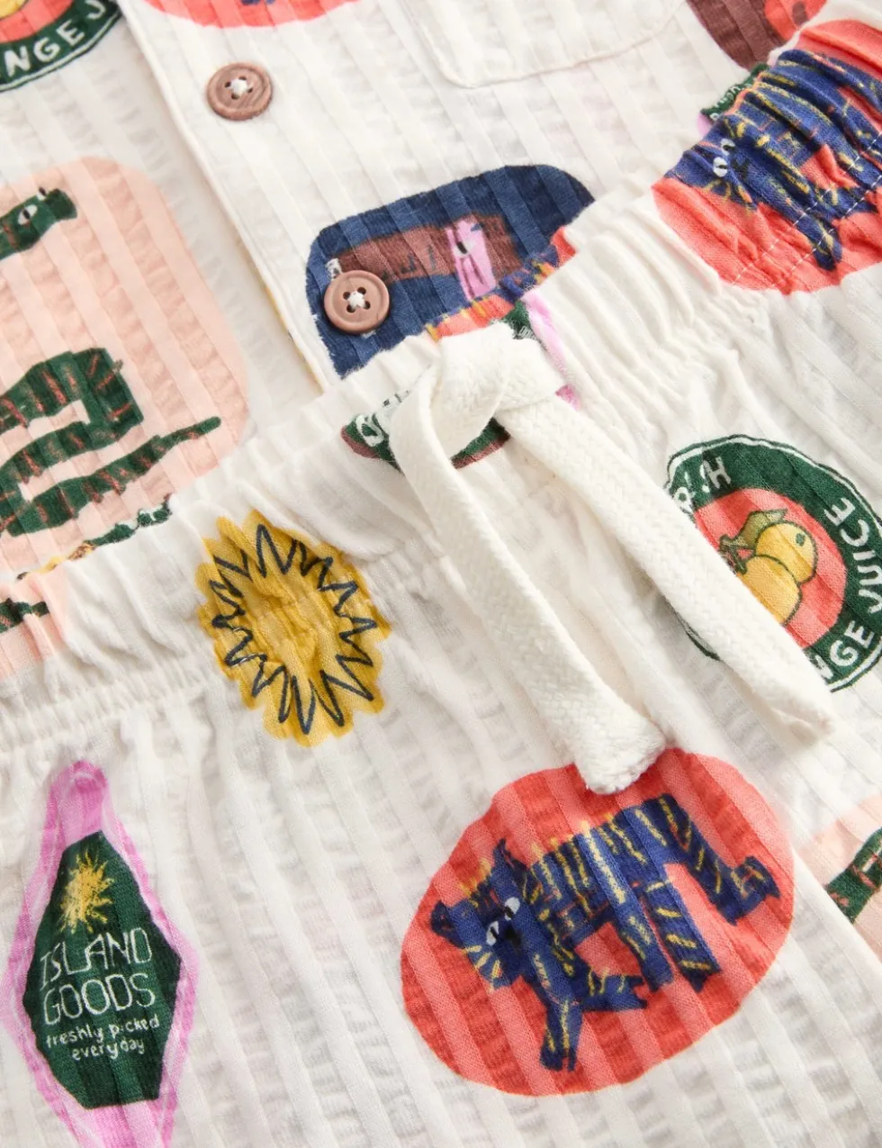 Pure Cotton Patterned Short Pyjamas (1-8 Yrs)
