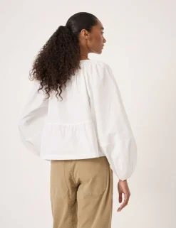 Pure Cotton Peplum Blouse