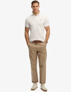Pure Cotton Pique Logo Patch Polo Shirt