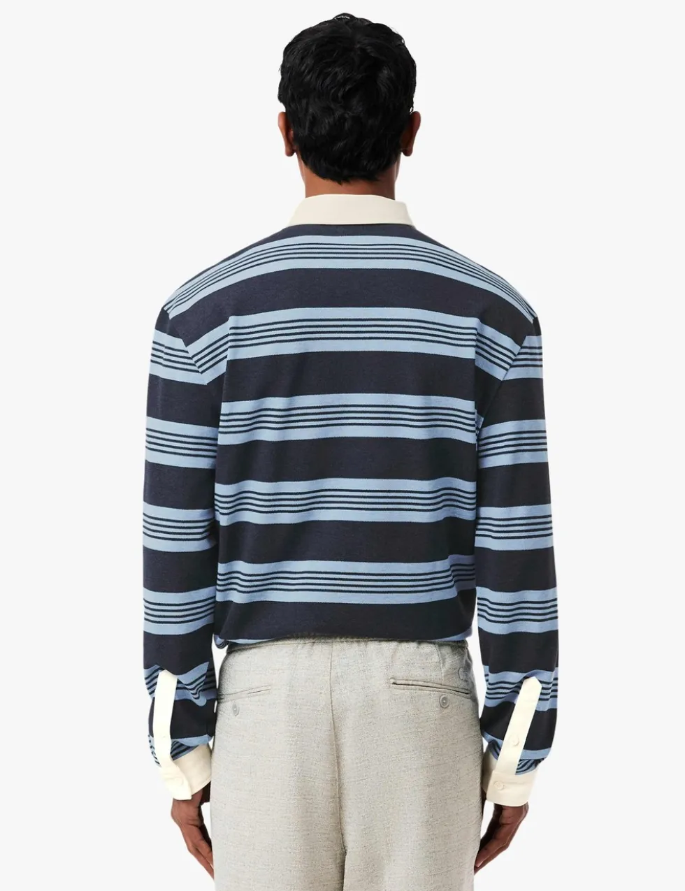 Pure Cotton Pique Striped Rugby Shirt