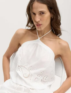 Pure Cotton Placement Cutwork Beach Top