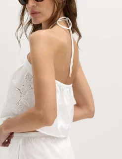 Pure Cotton Placement Cutwork Beach Top