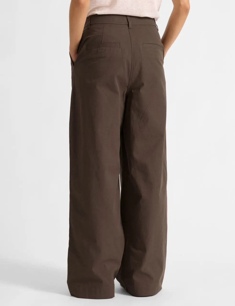 Pure Cotton Pleat Front Wide Leg Trousers